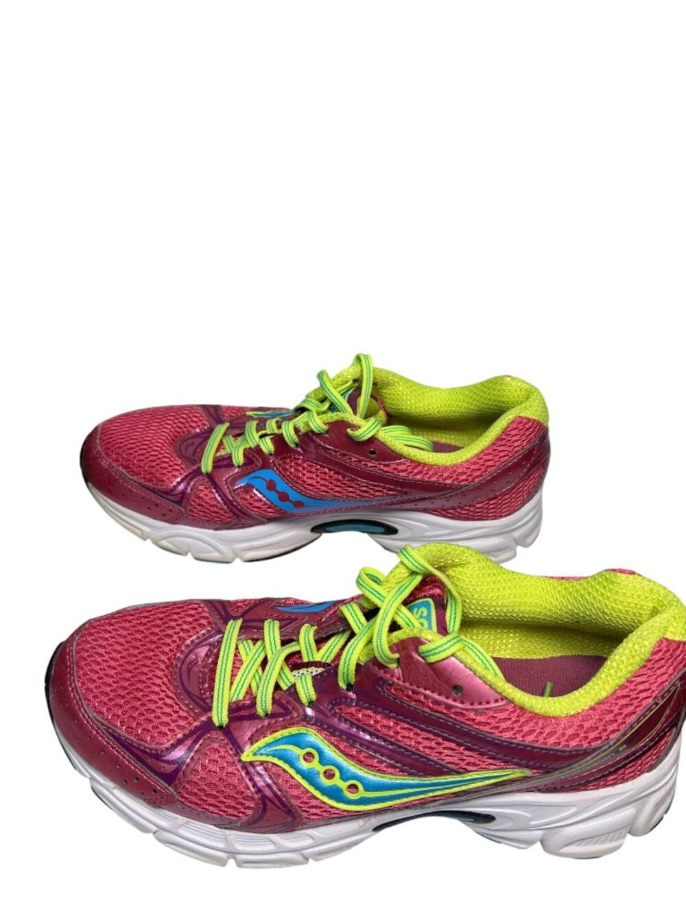 Saucony Cohesion 6 Women’s Athletic Running Shoes Pink/Yellow Size 8 - Picture 5 of 11